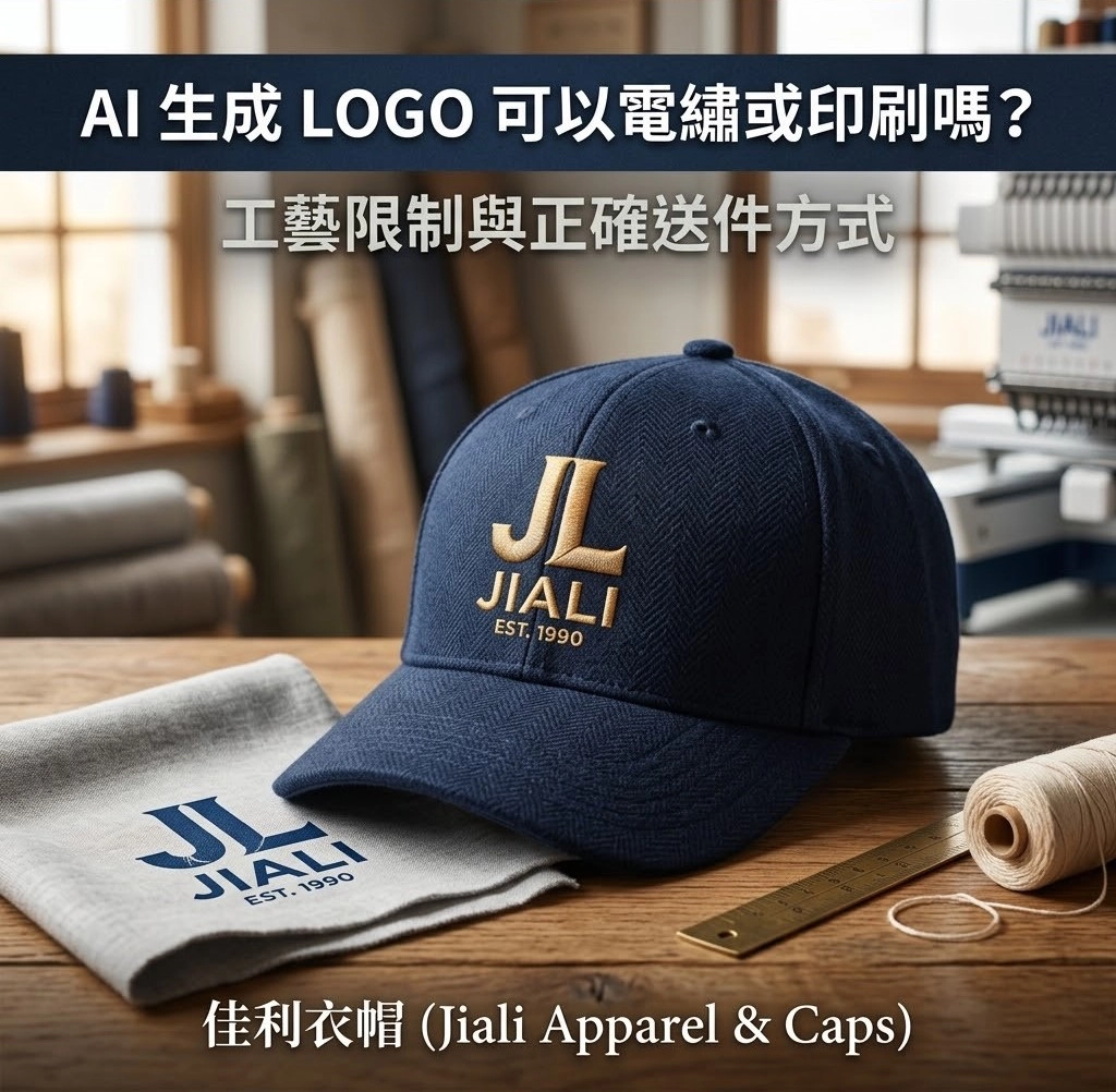 AI生成的LOGO可以直接用來電繡、印刷嗎？工藝限制一次搞懂｜佳利衣帽