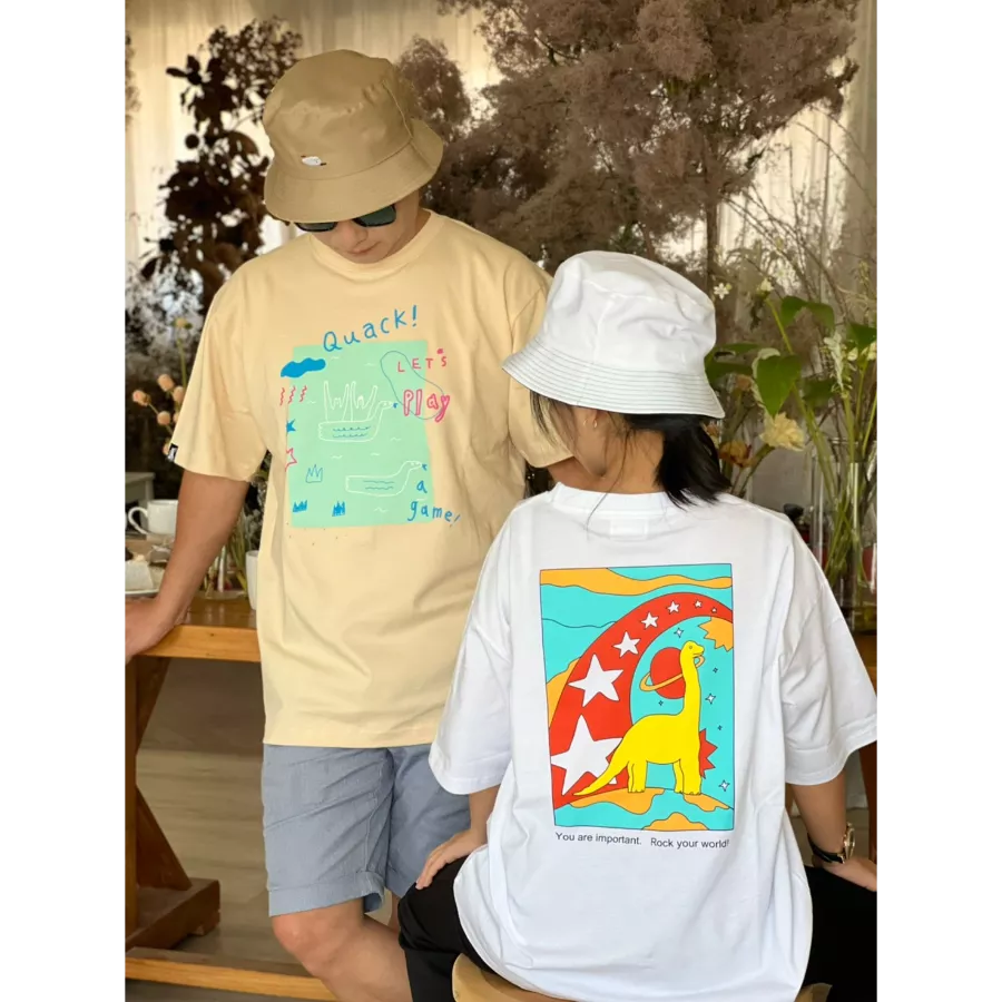 [山姆與傑克]落肩款大圖T恤