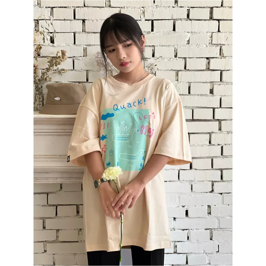 [山姆與傑克]落肩款大圖T恤