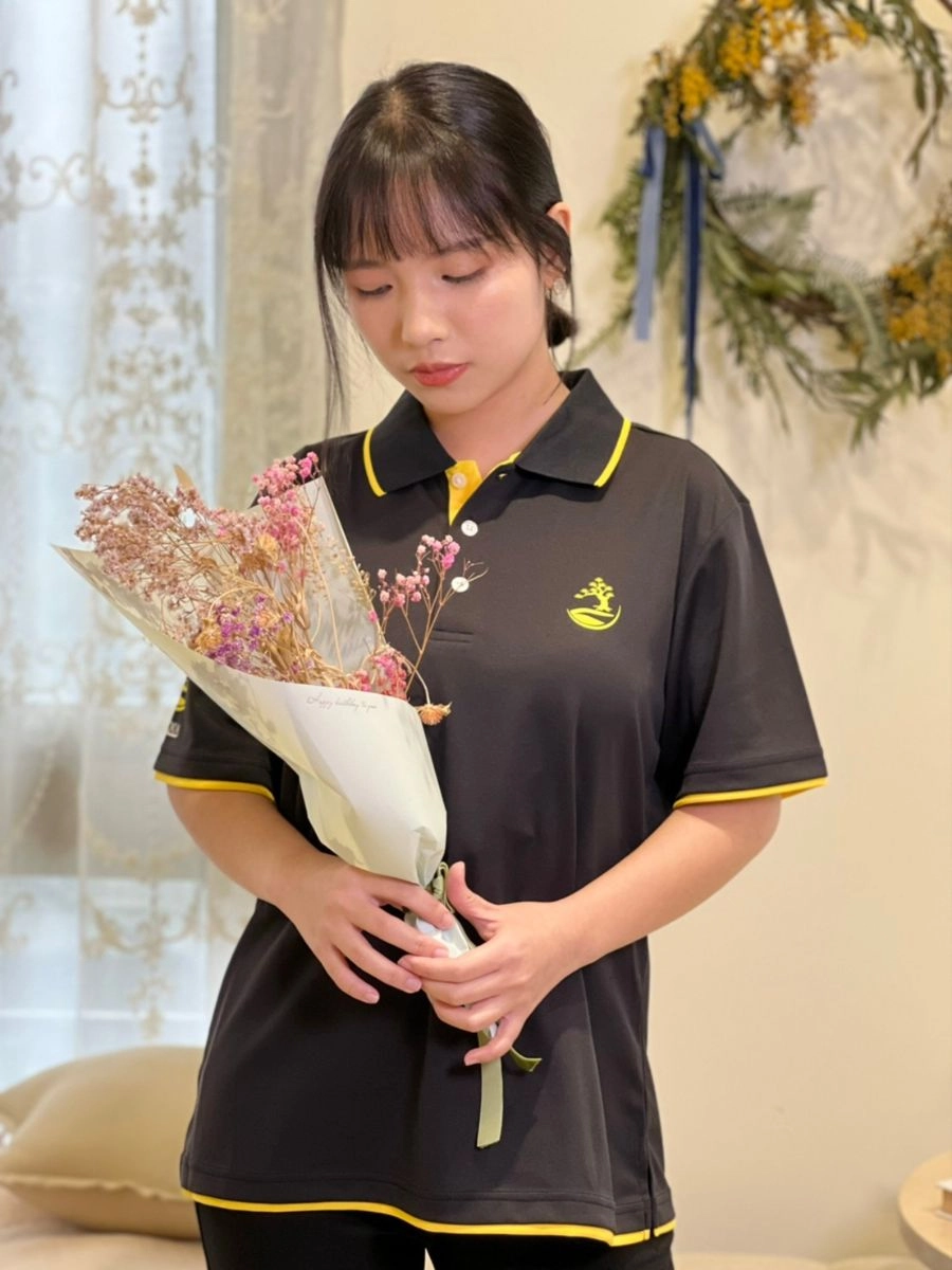 假兩件電繡排汗POLO衫