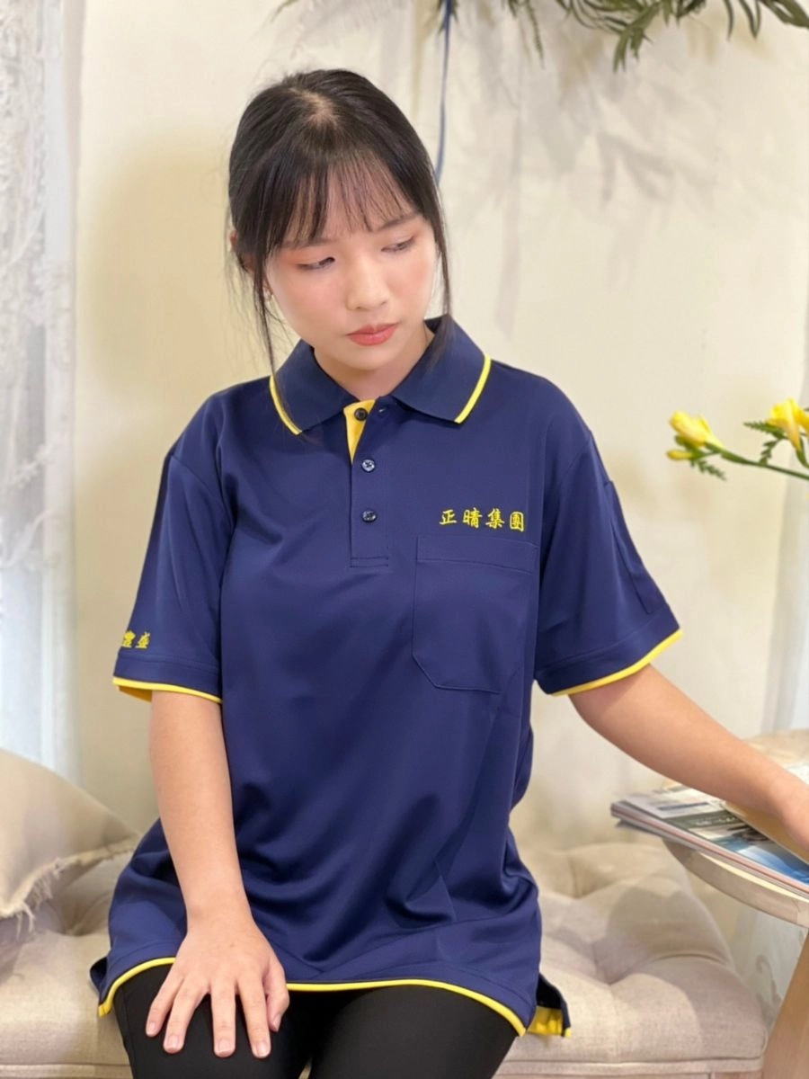 配色款筆插設計電繡POLO衫