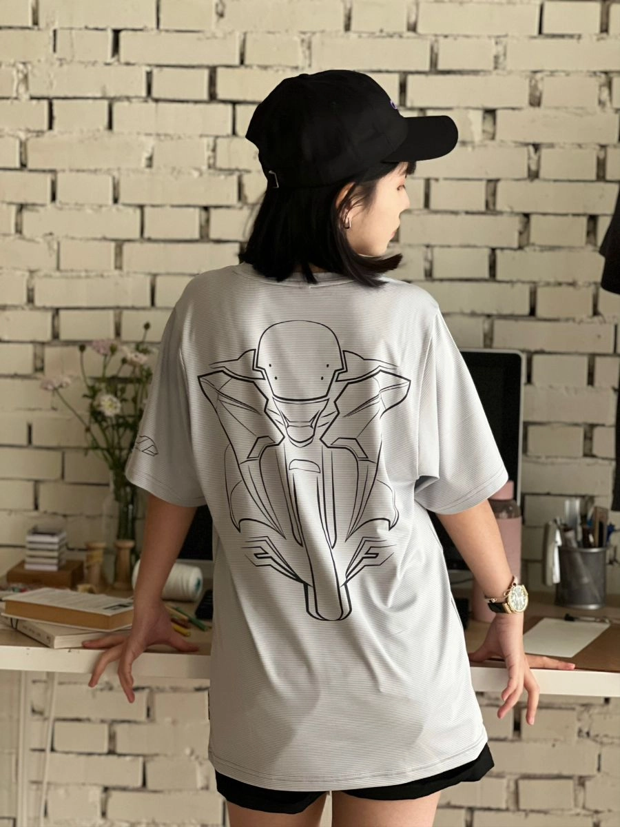 [NM4]V領印刷大圖T恤