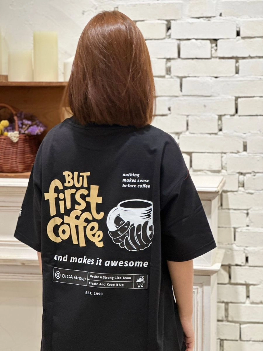 [CicaCafe]全轉印電繡圓T 