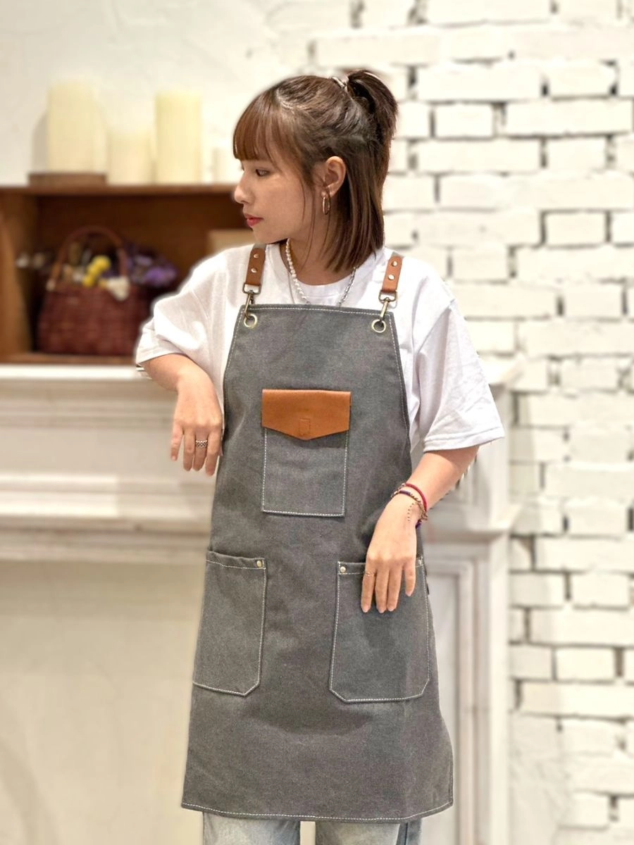[自訂款]皮革口袋綁帶圍裙