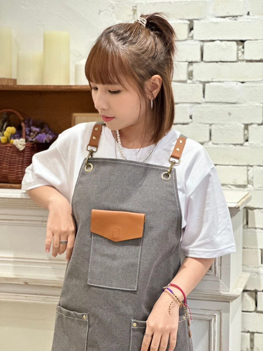 [自訂款]皮革口袋綁帶圍裙