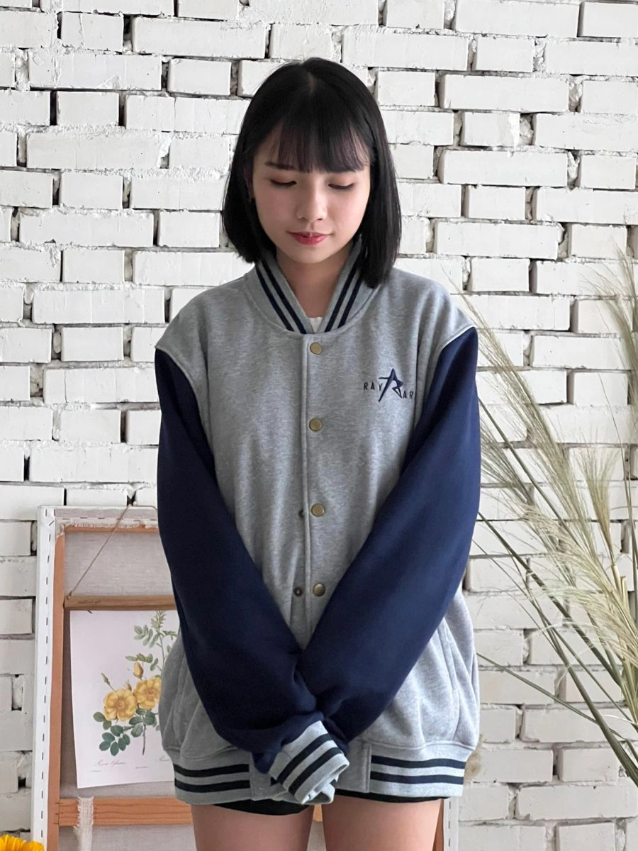 [雷亞]配色設計棒球外套 