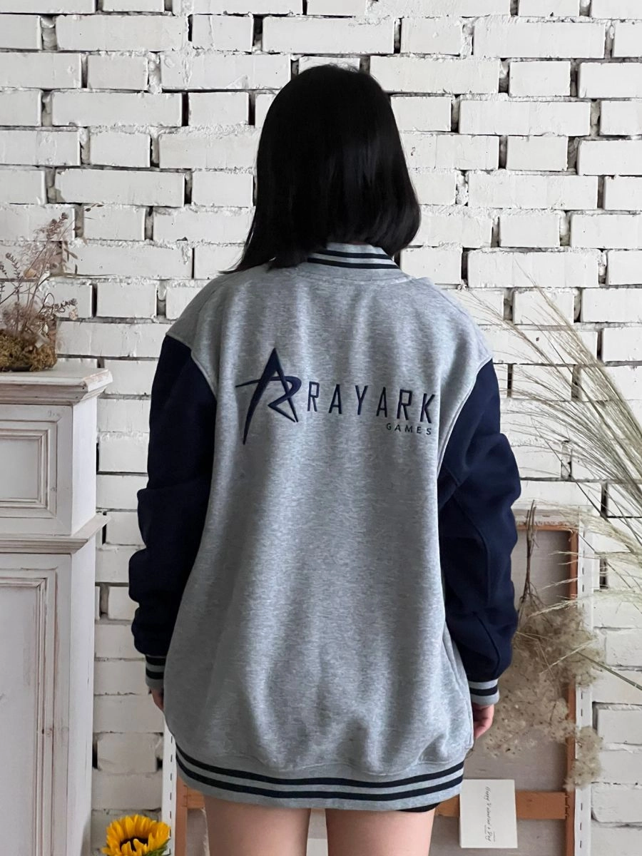 [雷亞]配色設計棒球外套 