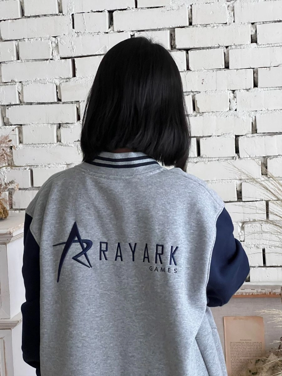 [雷亞]配色設計棒球外套 