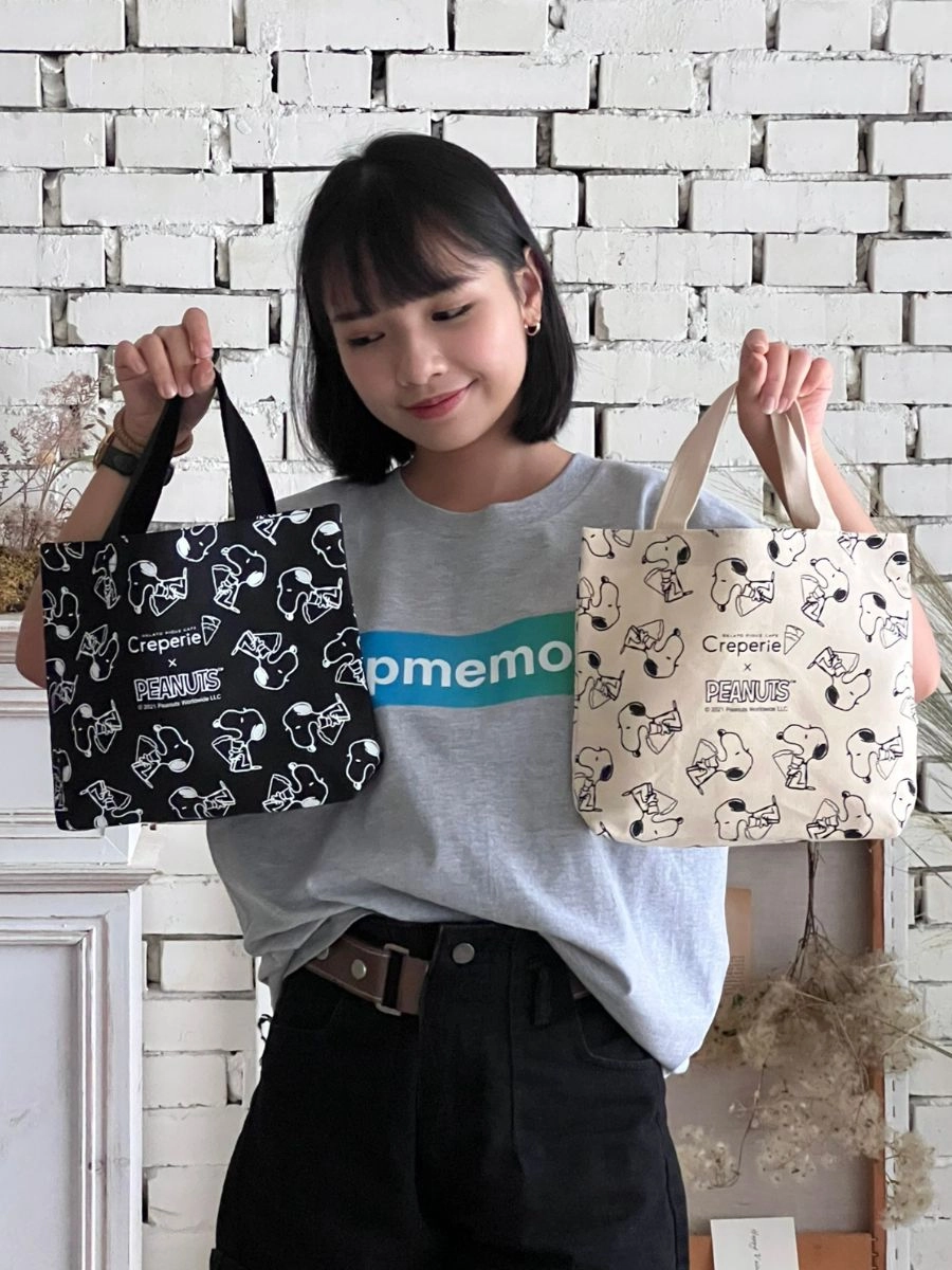 [史努比]雙色滿版帆布手提袋