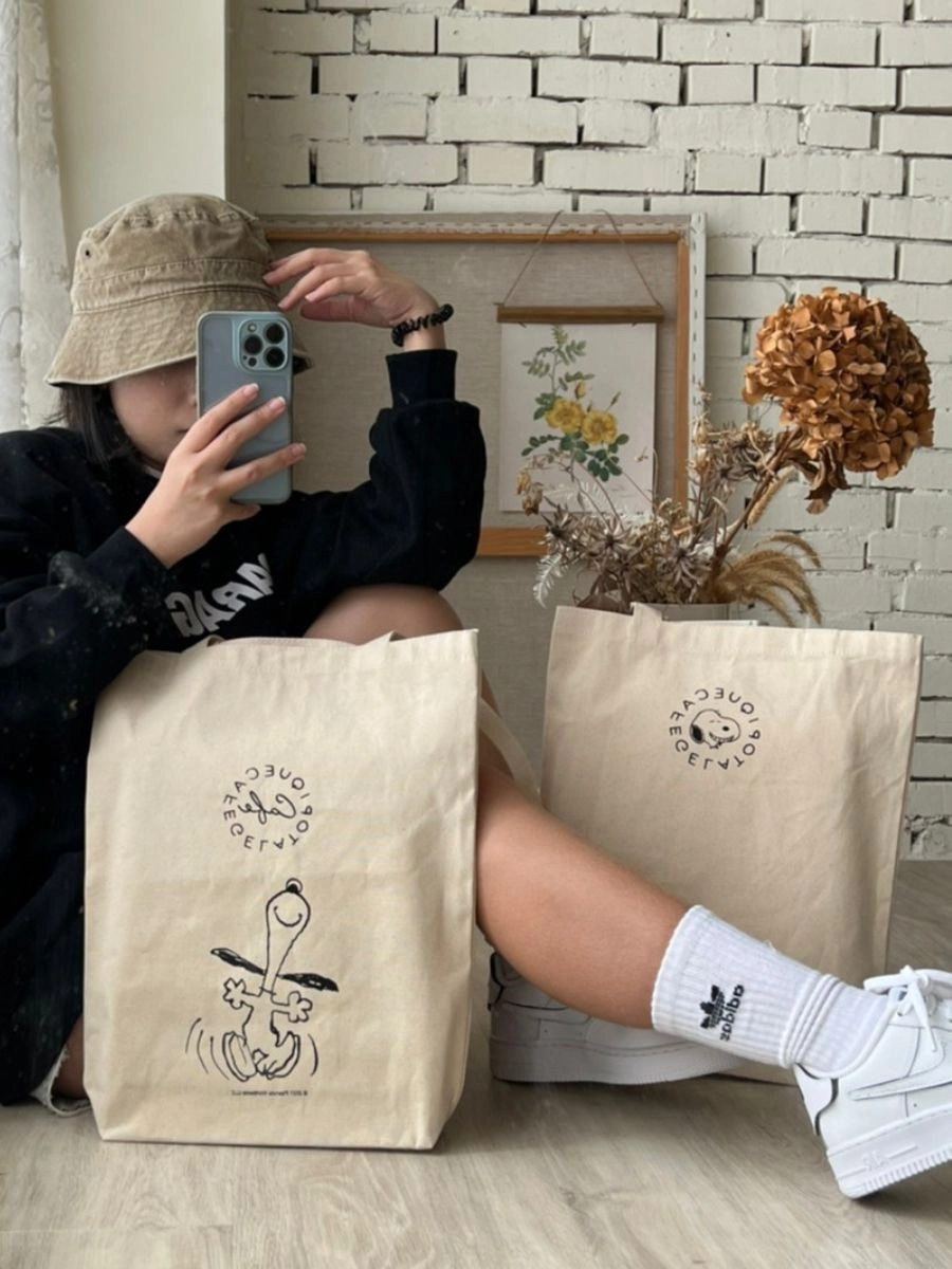 [史努比]雙款設計帆布肩背袋