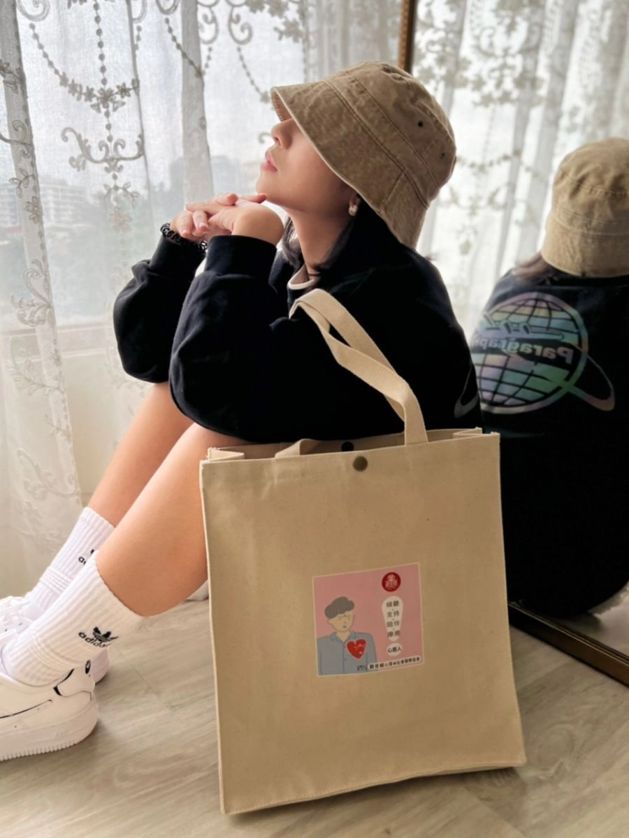 大容量轉印壓釦帆布袋