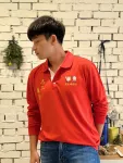 [深丘福德宮]簡約印刷長袖POLO衫