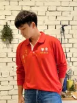 [深丘福德宮]簡約印刷長袖POLO衫