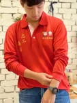 [深丘福德宮]簡約印刷長袖POLO衫