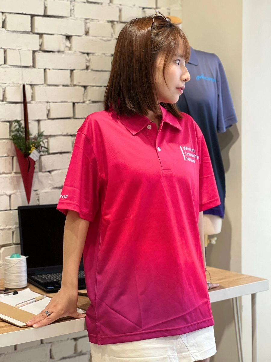 [MICRON]昇華桃紅漸層POLO衫  