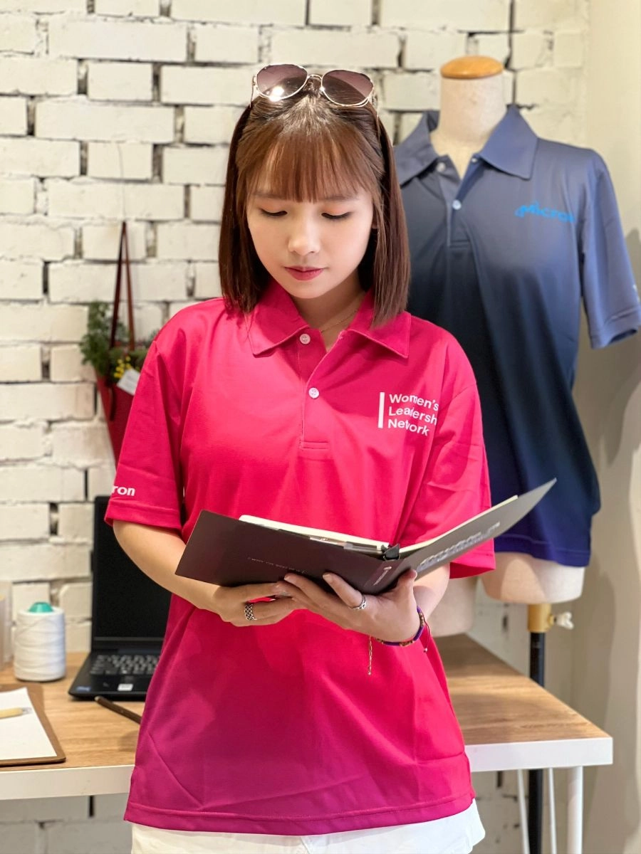 [MICRON]昇華桃紅漸層POLO衫  