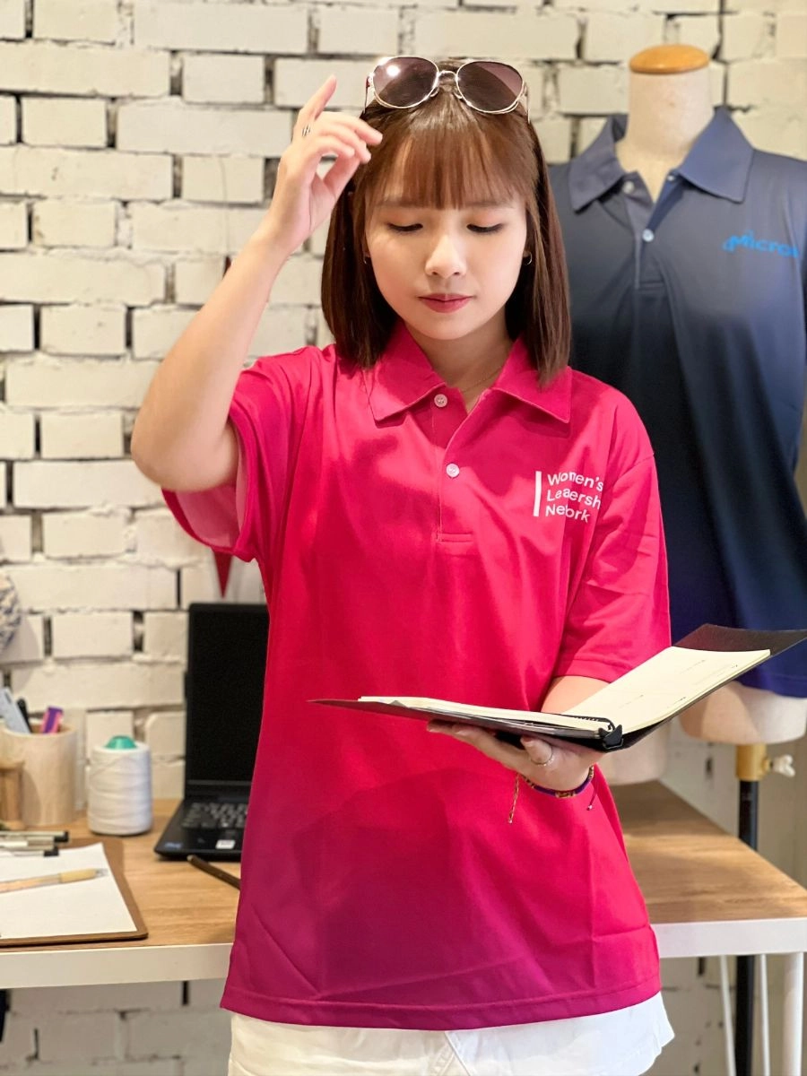 [MICRON]昇華桃紅漸層POLO衫  