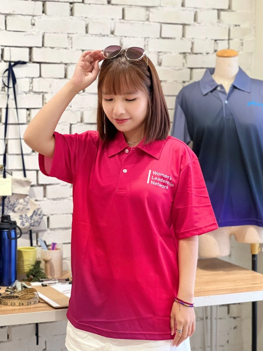 [MICRON]昇華桃紅漸層POLO衫  