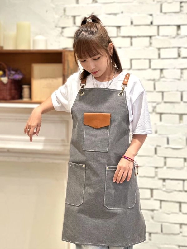 [自訂款]皮革口袋綁帶圍裙
