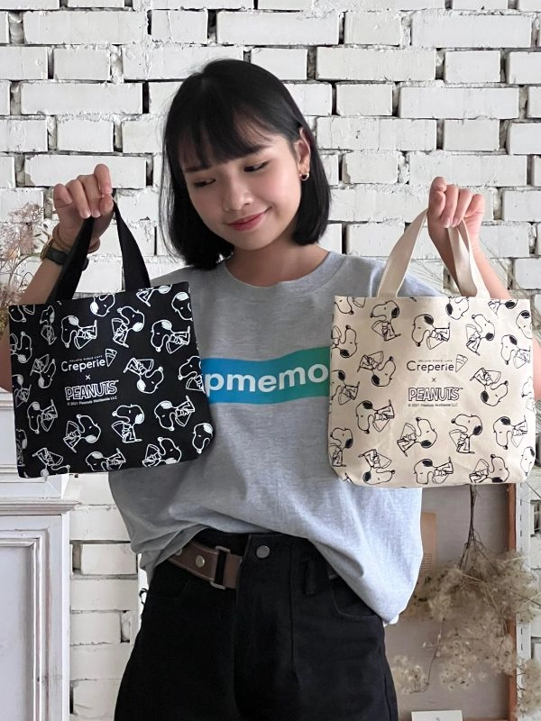 [史努比]雙色滿版帆布手提袋