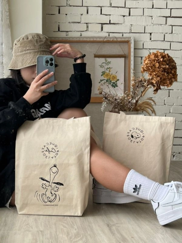 [史努比]雙款設計帆布肩背袋